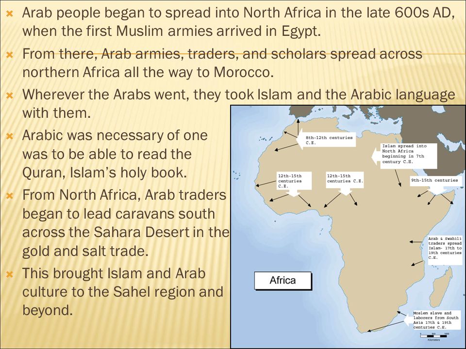 The spread of the religion of islam in north africasouthwest asia